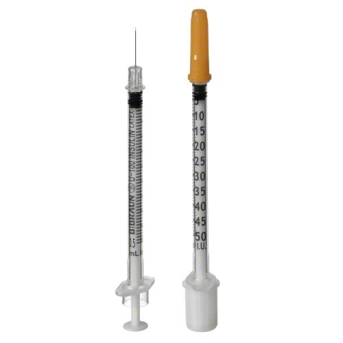 B. Braun Melsungen AG Omnican 50 0,5ml mit Kanüle einzeln verpackt PK 100 0,30x12mm f. 50 I.U.
