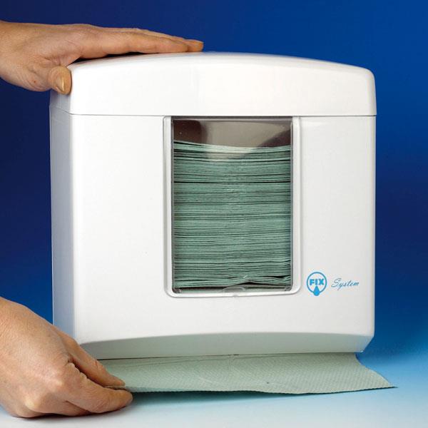 Kunststoff Handtuchspender weiß B255xH250xT120mm, für 500 Tücher