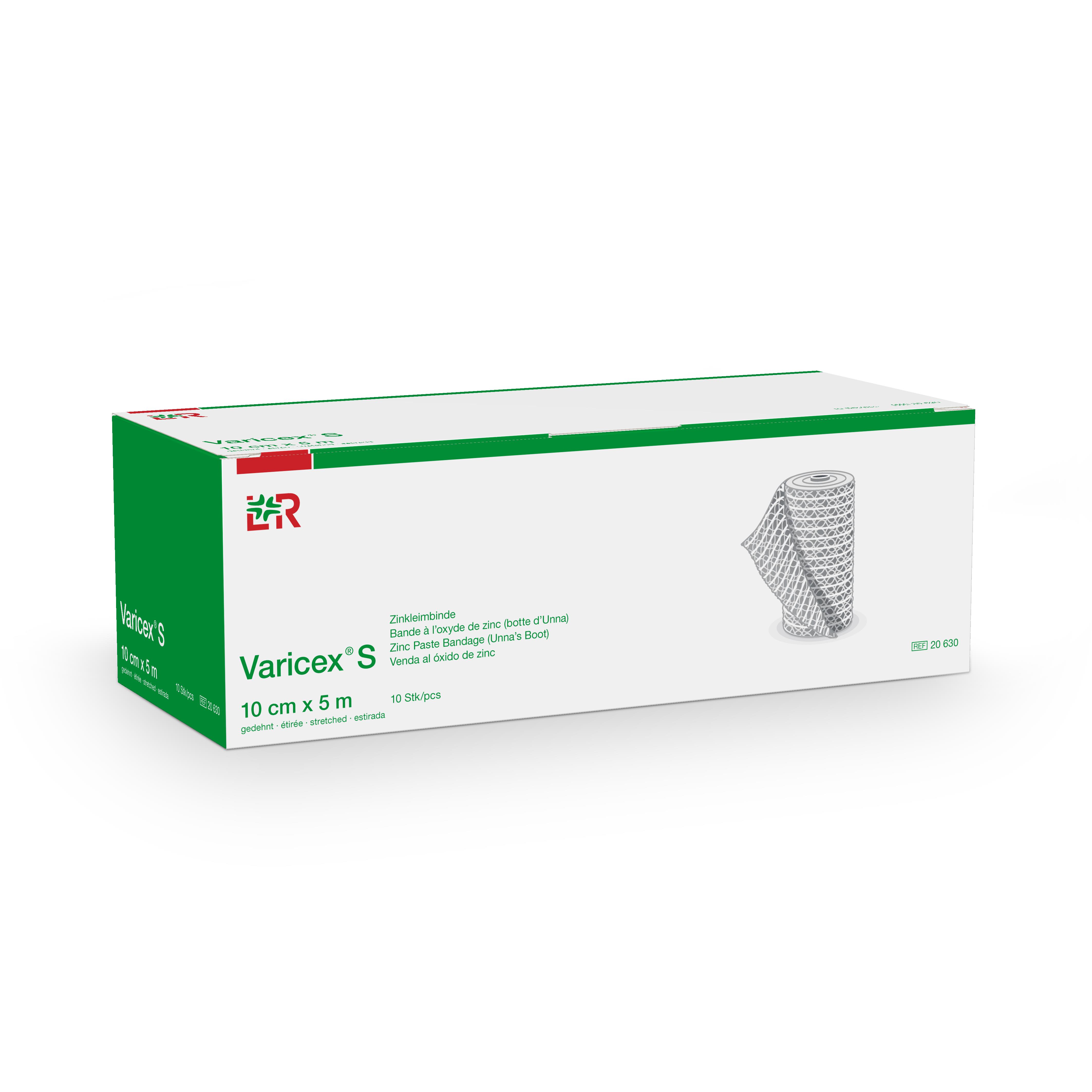 Varicex S Zinkleimbinde 10cmx5m, einzeln verpackt
