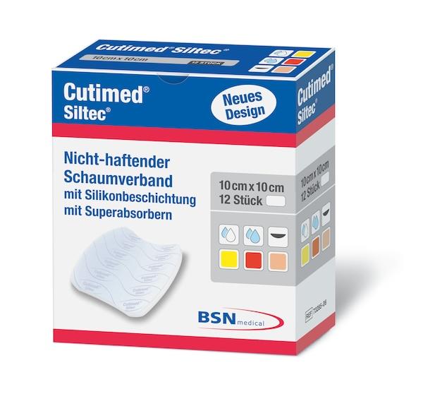 BSN medical GmbH Cutimed Siltec 10x10cm AP 12 Silikon-Schaumverband