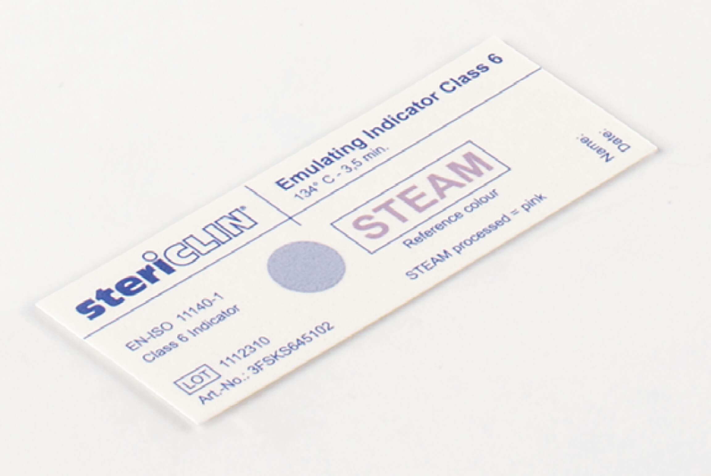 Vereinigte Papierwarenfabriken GmbH Stericlin Typ 6 Indikatorstreifen AP 500 80x30mm, 134°C - 5,3 min.