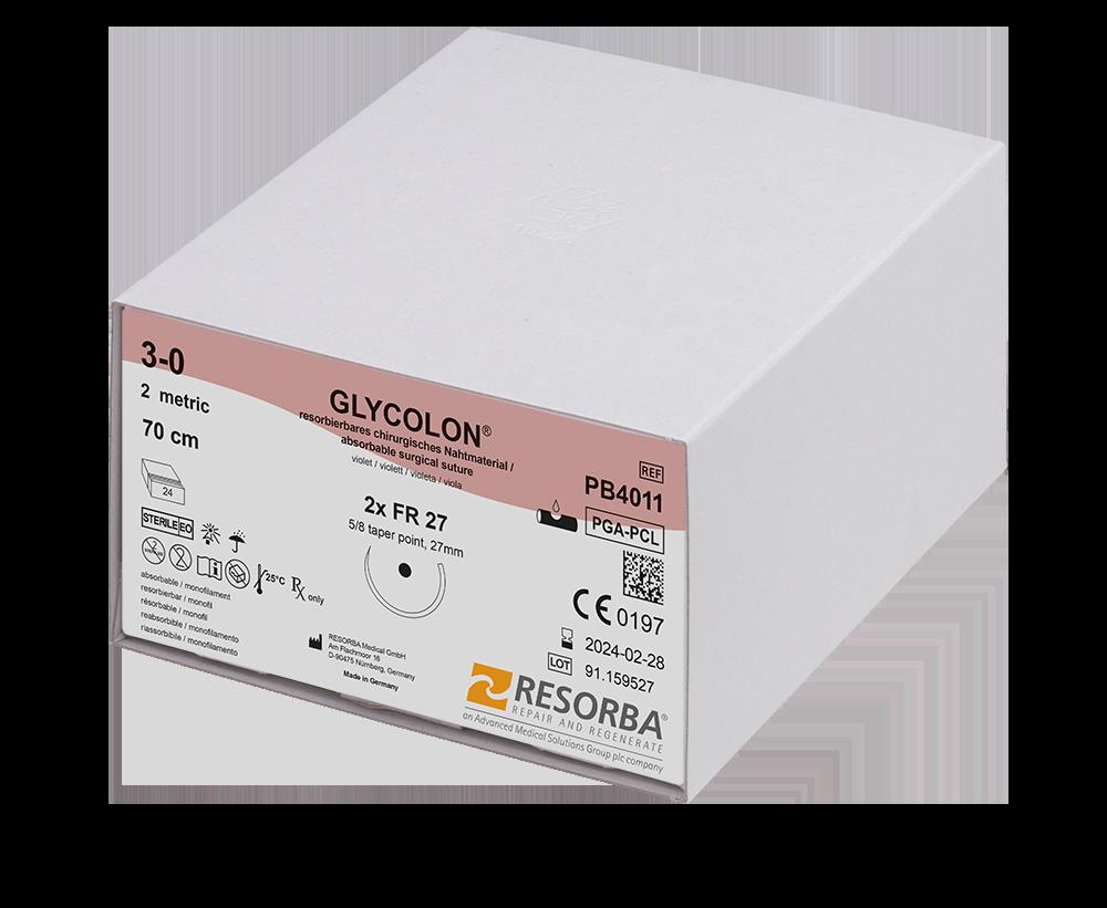 Resorba Medical GmbH Glycolon 5/0 violett PB41509 AP 24 DSM 16 45cm - Bild 2