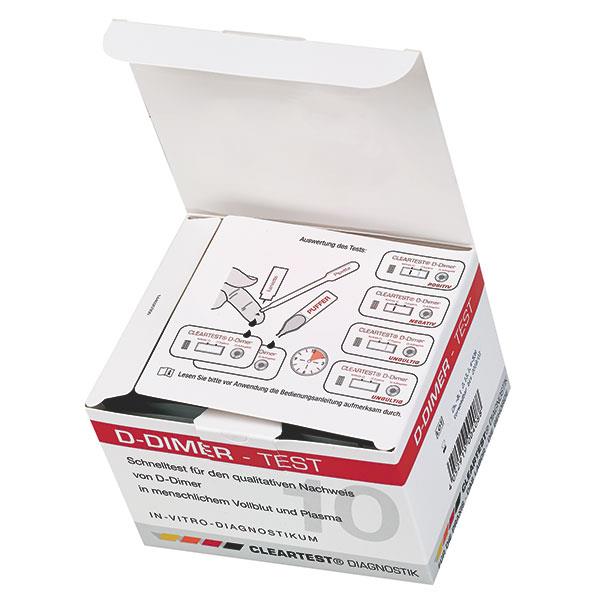 Cleartest D-Dimer Schnelltest f.d.qual. AP 10 Nachweis von D-Dimer in Vollblut