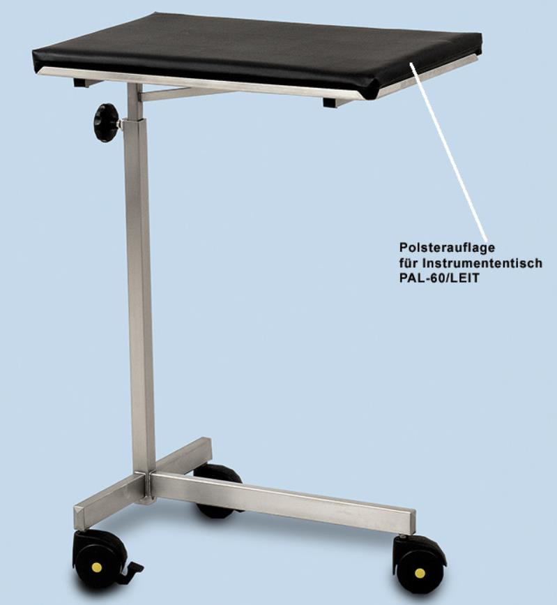 Instrumententisch mit 3 Rollen 600x400mm, stufenlos höhenverstellbar