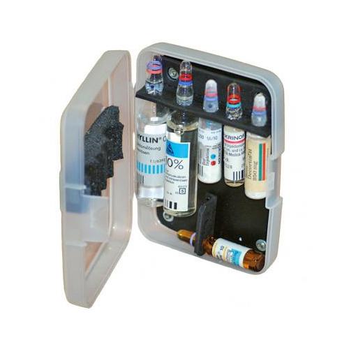 BTM-Box Taschenampullarium transparent, mit 6 Steckplätzen