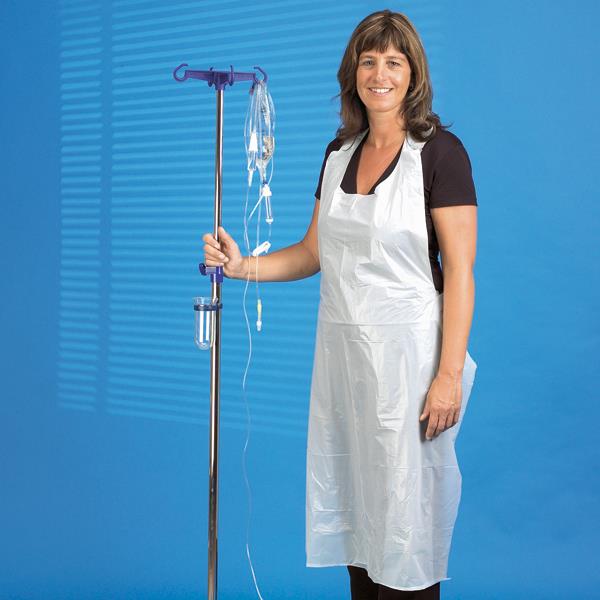 servoprax GmbH Clinhand Einmalschürzen Länge 170cm PK 50 kräftige weiße PE-Folie