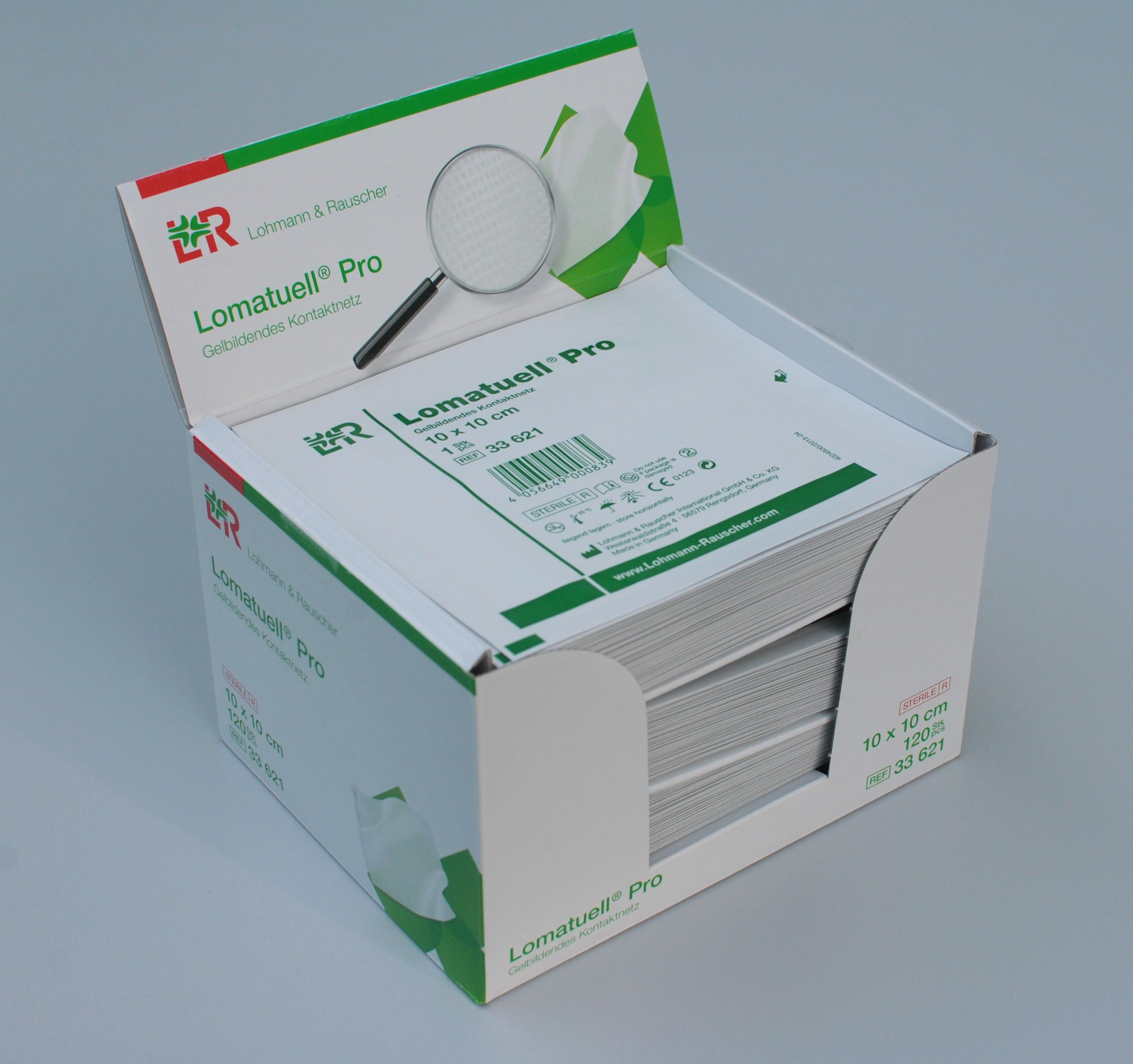 Lomatuell Pro gelbildendes Kontaktnetz steril, 10x10cm, 120 Stück