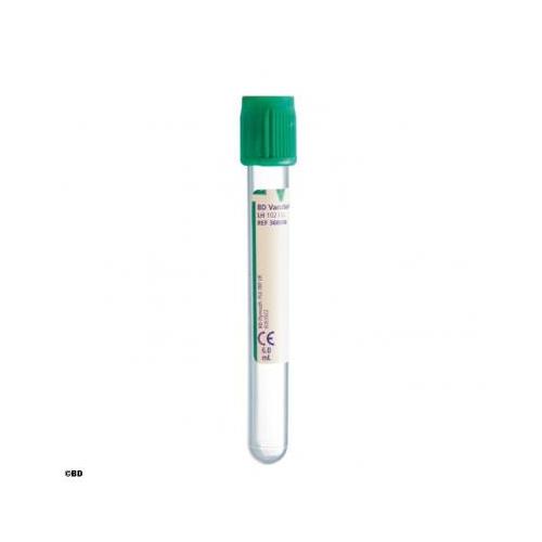 BD Vacutainer Lithium-Heparin 6,0ml AP 100 100x13mm, Hemogard-Verschluss