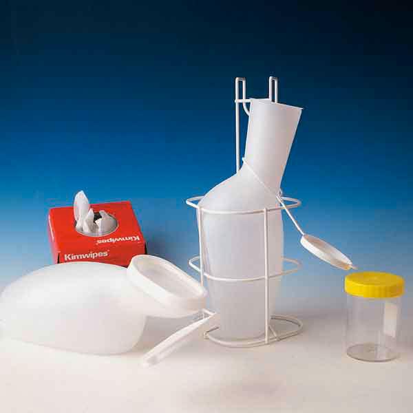 servoprax GmbH Urinflasche für Frauen Polyethylen 1L transparent-weiß, m.festverschl. Deckel