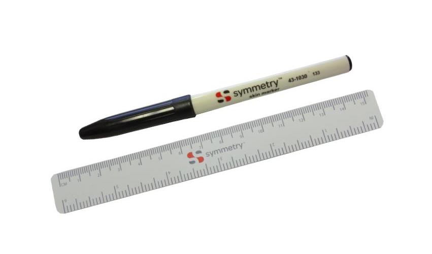 Symmetry Surgical Hautmarkierstift blau AP 36 steril, Standardspitze, m.Lineal