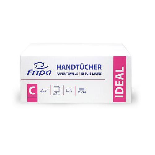FRIPA Fripa Ideal Handtücher 1-lg., weiß PK 3600 25x33cm C-Falz
