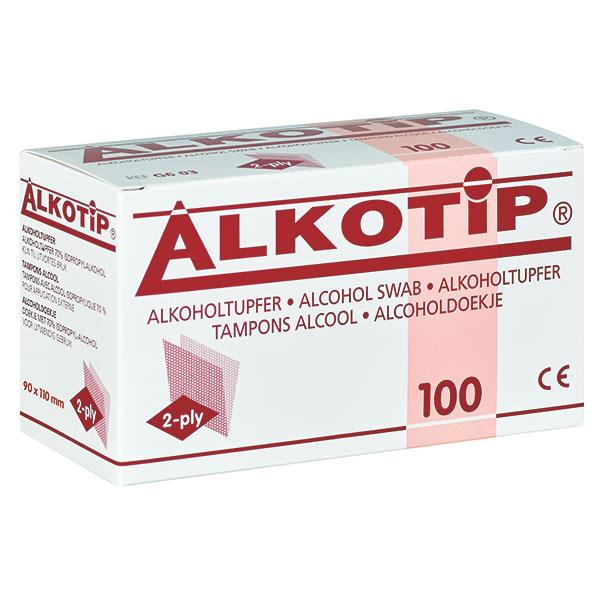 Alkotip Alkoholtupfer large 90x110mm PK 100 einzeln in Aufreißbeutel