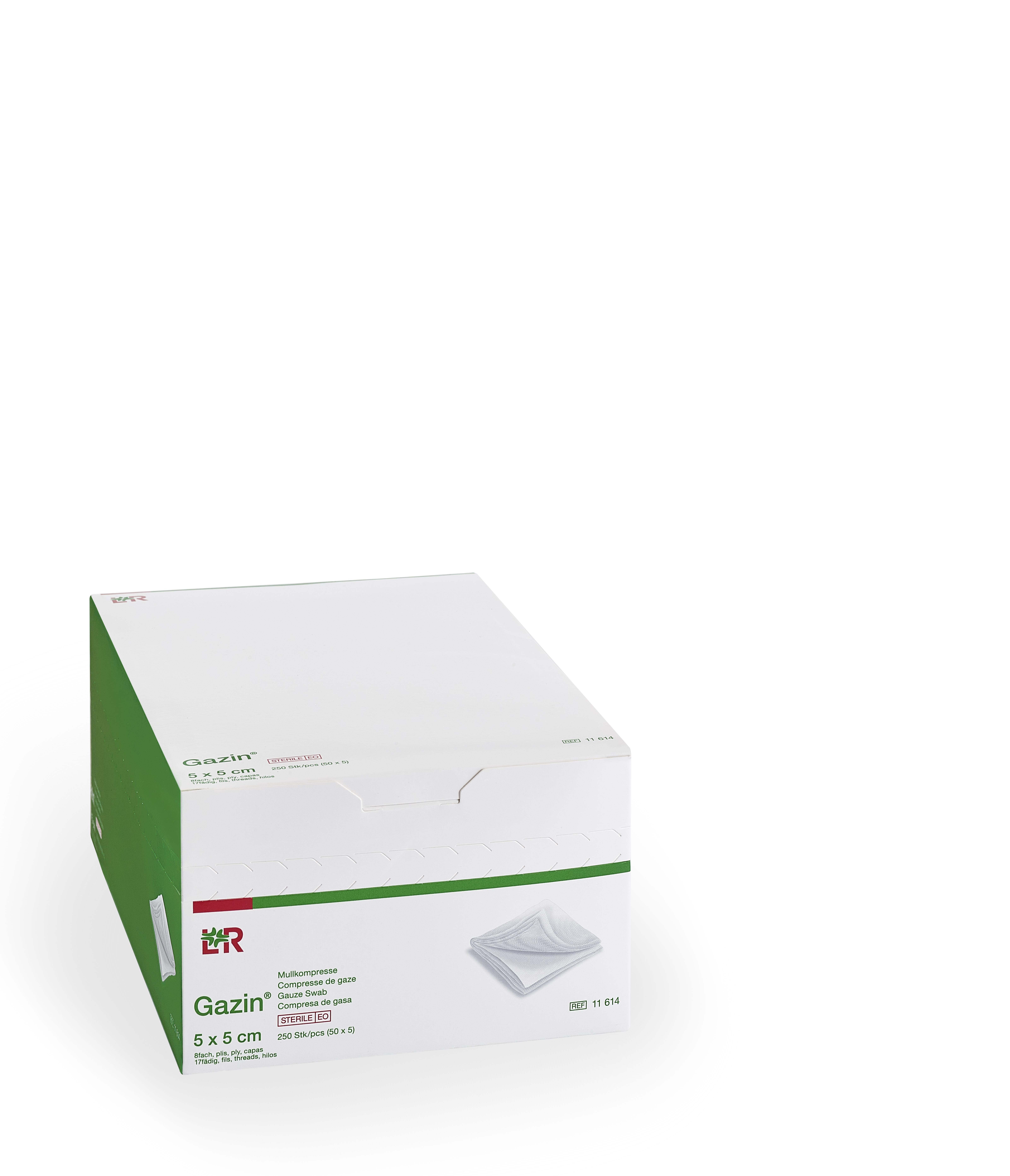 Lohmann & Rauscher International GmbH & Co. KG Gazin Mullkompresse steril, 5x5cm, 8f, 17fdg, 50x5 Stk
