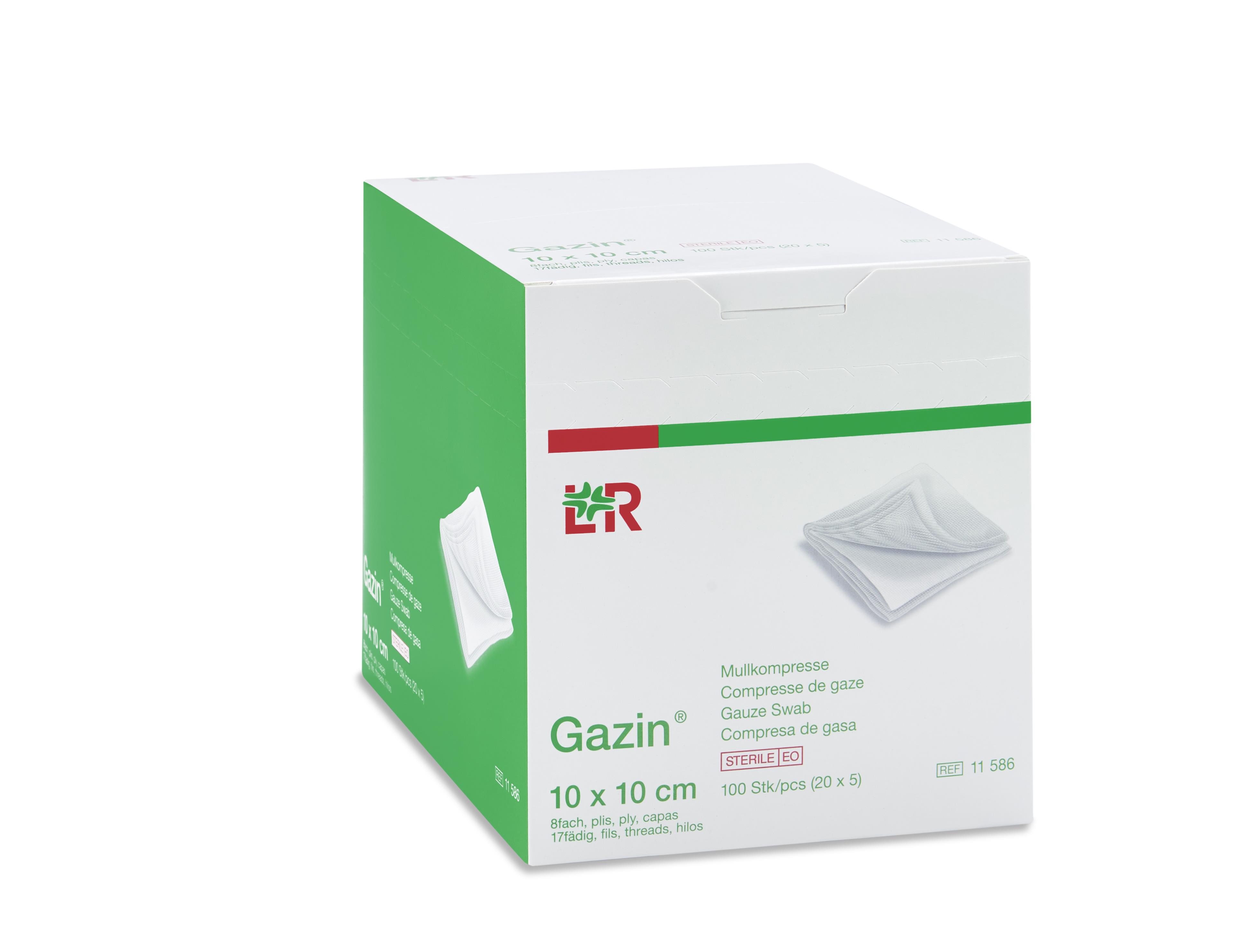 Lohmann & Rauscher International GmbH & Co. KG Gazin Mullkompresse steril, 10x10cm, 8f, 17fdg, 20x5 Stk - Bild 2