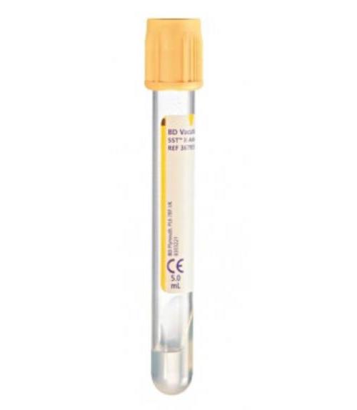 BD Vacutainer SST II Röhrchen 5ml AP 100, m. Trenngel u. Gerinnungsaktiv.