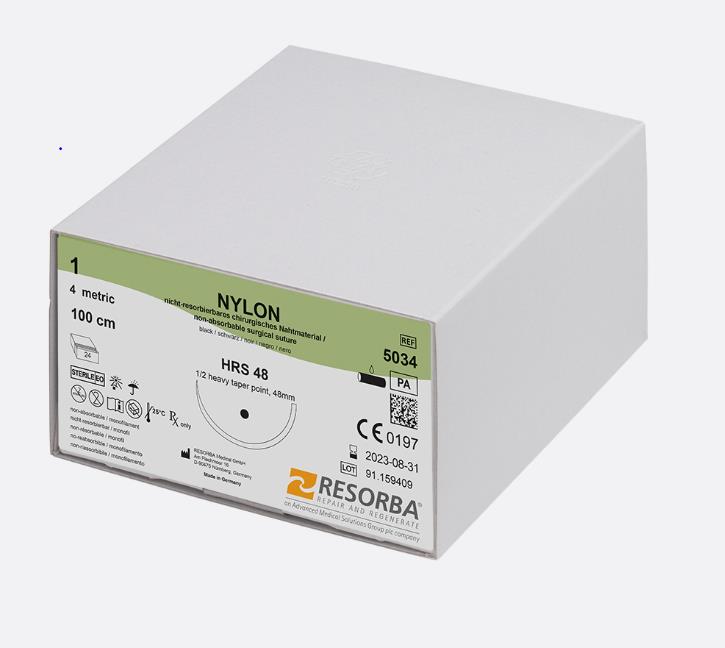 Resorba Medical GmbH Nylon 4/0 schwarz monofil 51517 AP 36 DSM 16 45cm