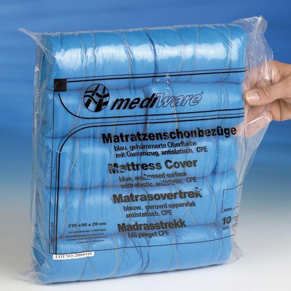 servoprax GmbH Matratzenschutzbezüge blau AP 10 mit Gummizug bis 100x210cm