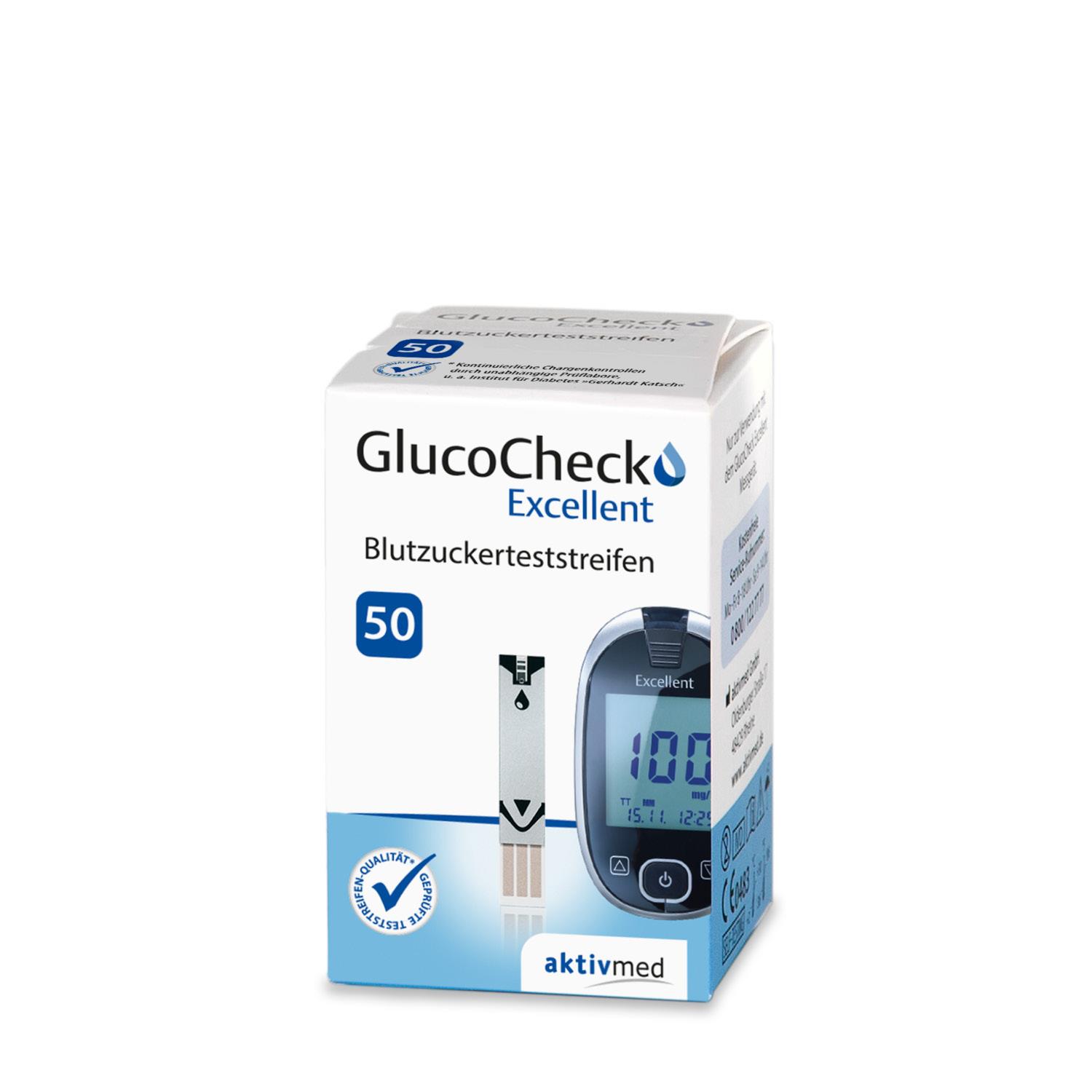 AKTIVMED GMBH GlucoCheck Excellent Blutzuckerteststr. PK 2x25 Teststreifen