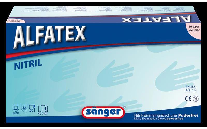 Alfatex Nitril-Einmalhandschuhe Gr.S AP 100 blau, puderfrei