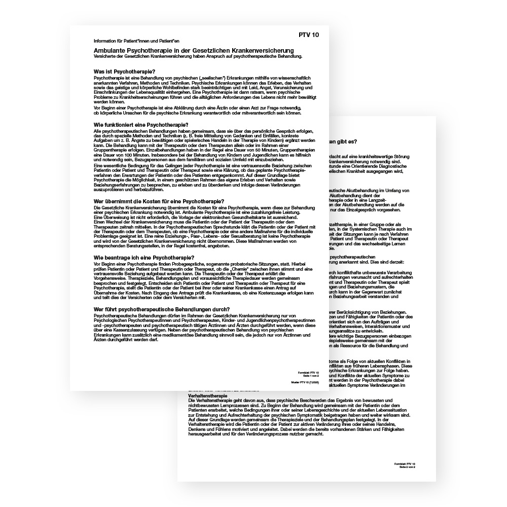 PTV 10 - Patienteninfo ambulante Psychotherapie