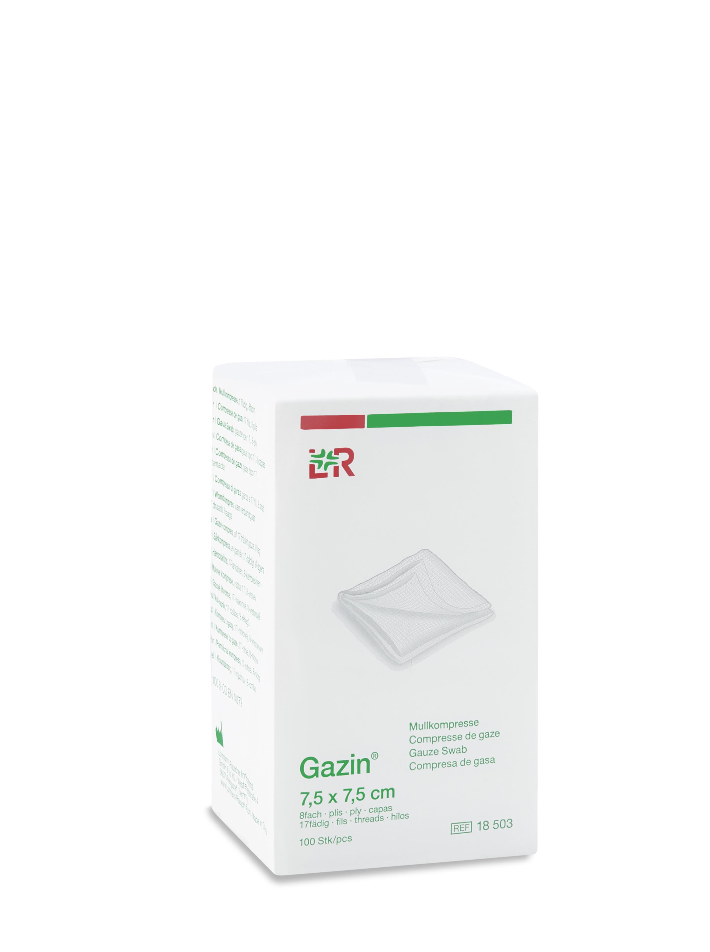 Lohmann & Rauscher International GmbH & Co. KG Gazin Mullkompresse 7,5x7,5cm, 8fach, 17fädig, 100 Stück - Bild 2