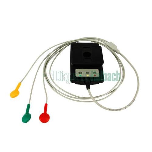 DIAGRAMM HALBACH Langzeit-Kabel 3-adrig 0,8m Druckknopf zu Spacelab (Reynolds), m. Gürtelclip