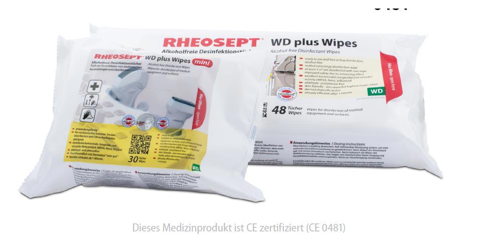 WACHENDORFF CHEMIE GMBH Rheosept-WD plus Wipes PK 6 x 48 Tücher 30x27cm