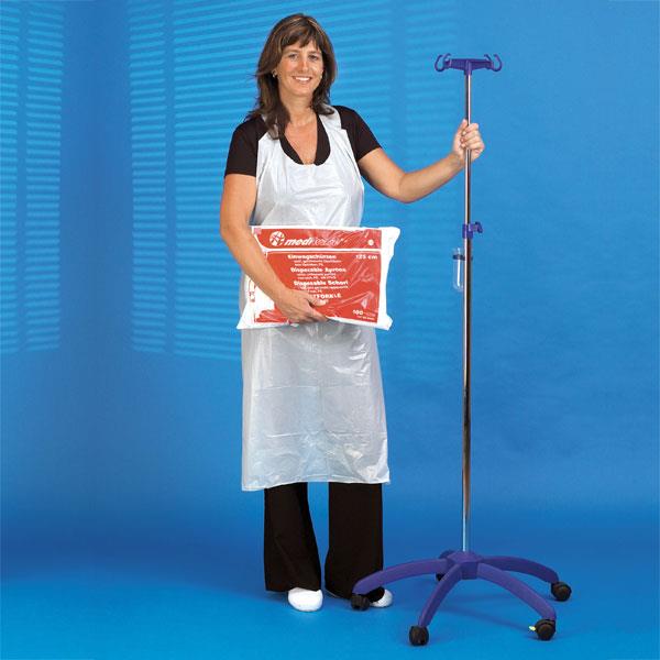 Clinhand Einmalschürzen weiß PE-Folie PK 50 107cm,m. Bindeband,Abrißpackung