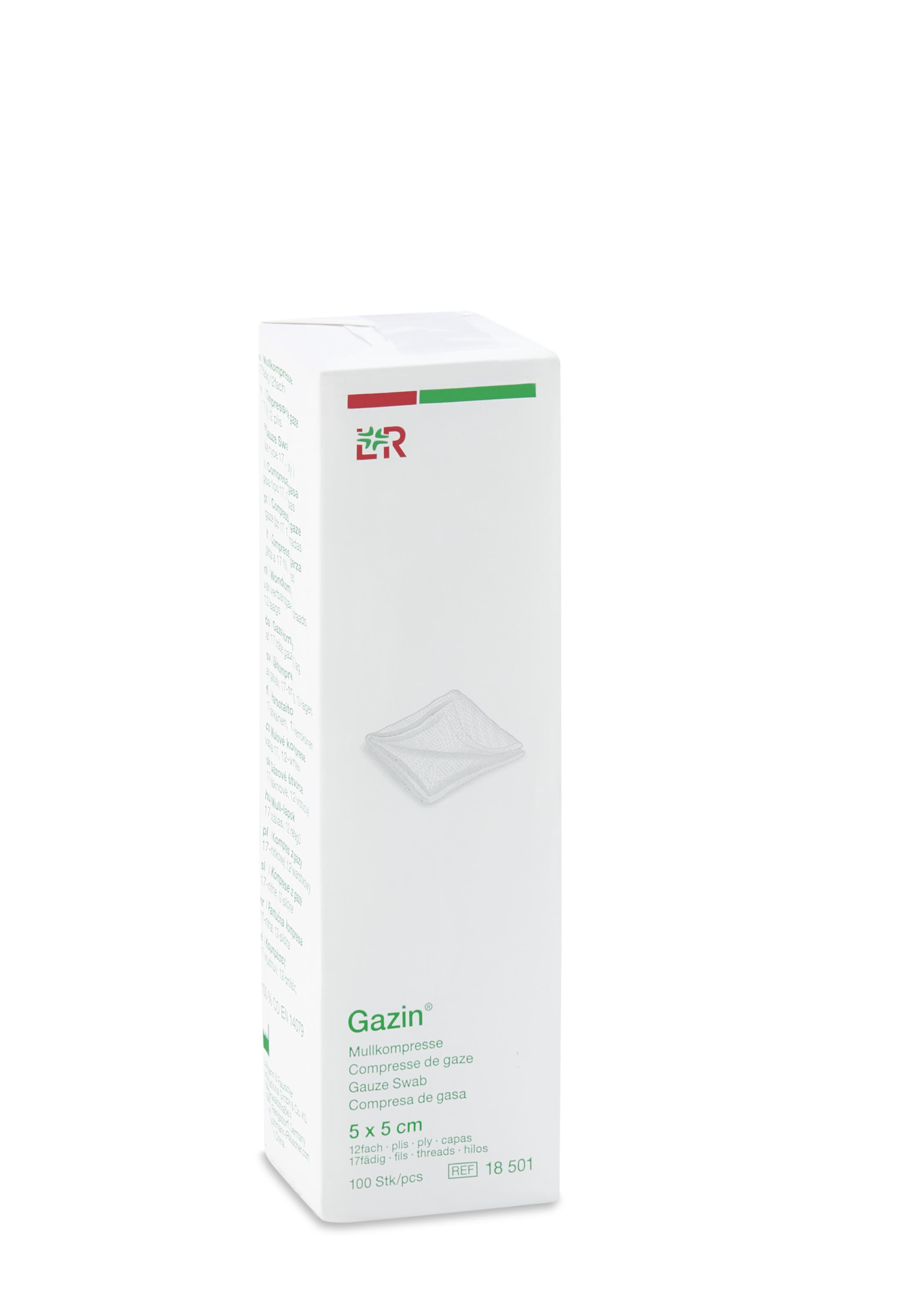 Lohmann & Rauscher International GmbH & Co. KG Gazin Mullkompresse 5x5cm, 12fach, 17fädig, 100 Stück - Bild 2