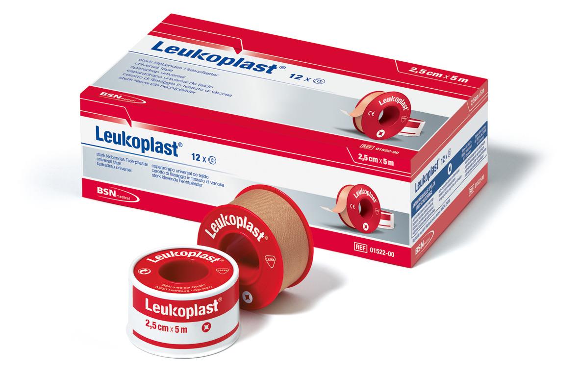 BSN medical GmbH Leukoplast 2,5cm x 5m mit Eurolasche PK 12 aus Zellwollgewebe,hautfarb.