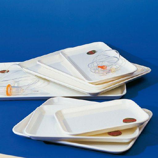 Instrumententablett Melamin weiß 290x160x35mm m. hohem Rand