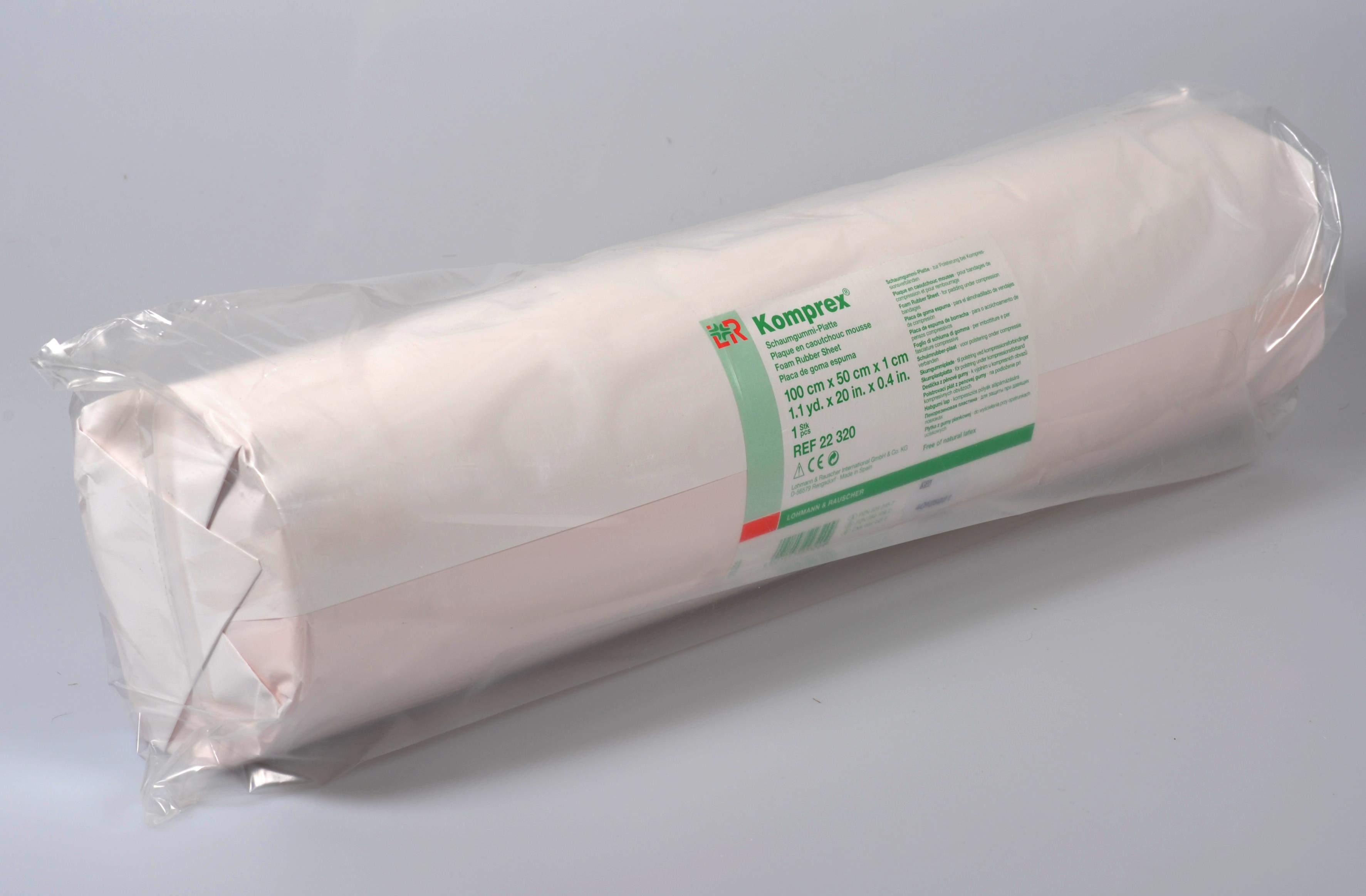 Komprex-Platte Schaumgummiplatte 50cmx1mx1cm, einzeln verpackt