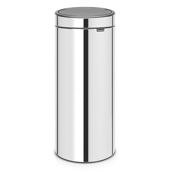 Abfalleimer Touch Bin New 30 Liter Brilliant Steel, mit Kunststoffeinsatz
