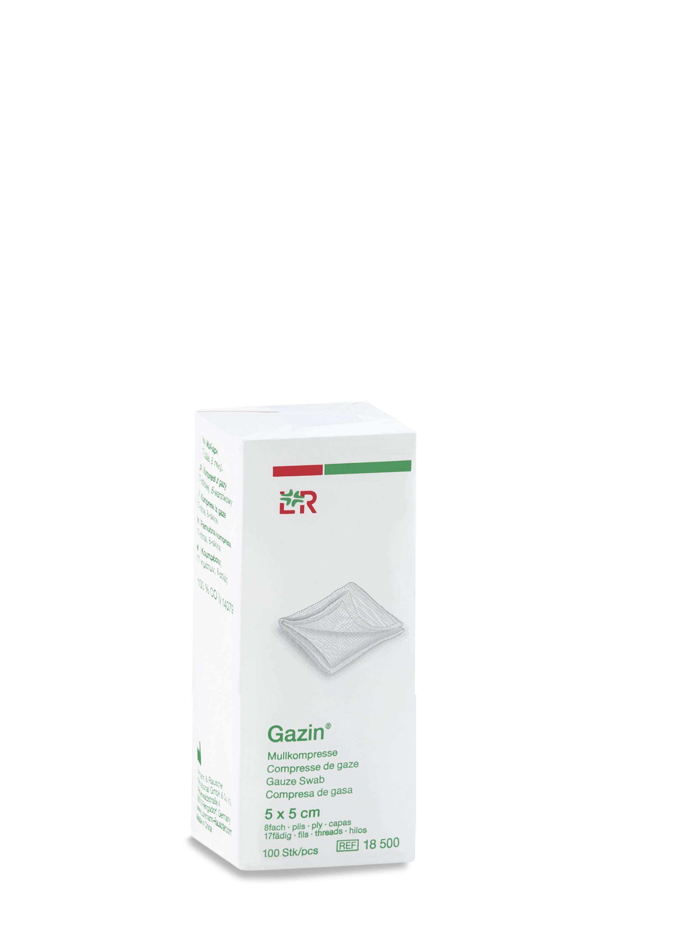 Lohmann & Rauscher International GmbH & Co. KG Gazin Mullkompresse 5x5cm, 8fach, 17fädig, 100 Stück - Bild 2