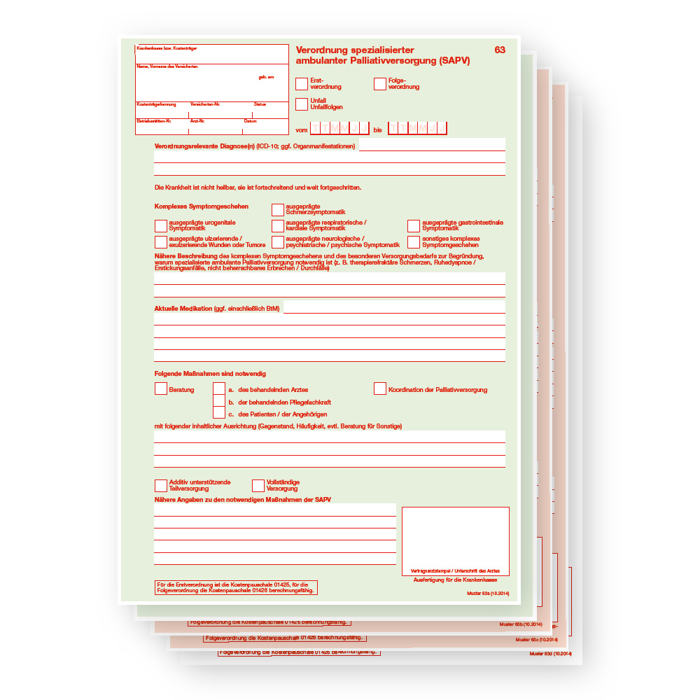 Muster 63 - Verordnung spezialisierter ambulanter Palliativversorgung