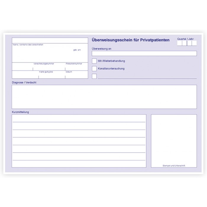 Überweisung für Privatpatienten