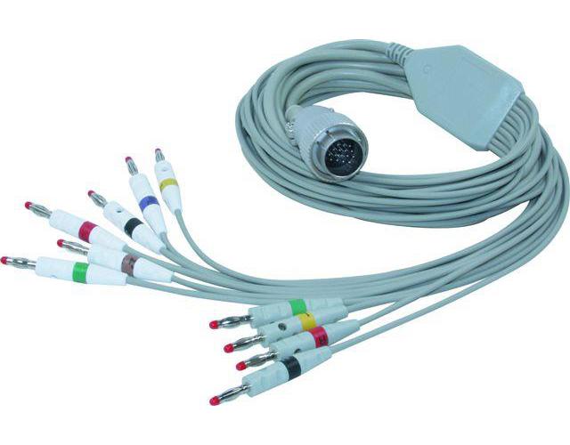 DIAGRAMM HALBACH Schiller Diagnose EKG-Kabel 10-adrig Komplettkabel, 4mm Bananenstecker, 3,1m - Bild 2