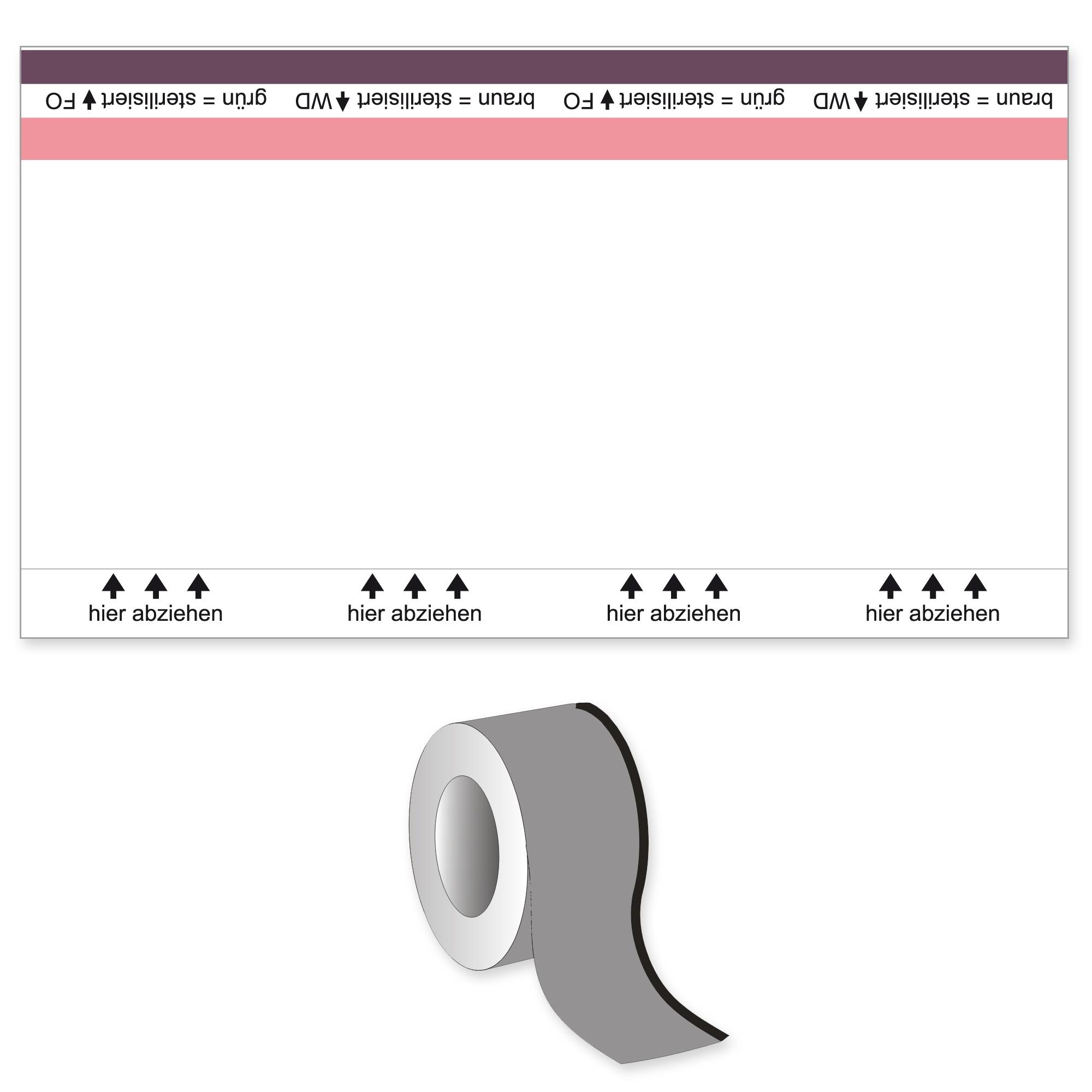 Endlosetiketten auf Rolle 70mmx80m mit FO- und Dampfindikator