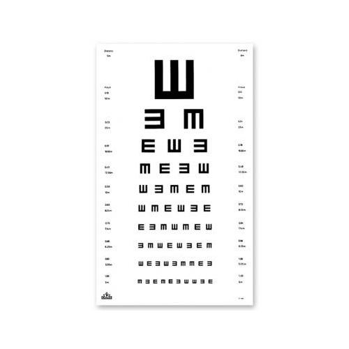 Ocula Sehprobentafel E-Haken in Plastik eingeschweißt