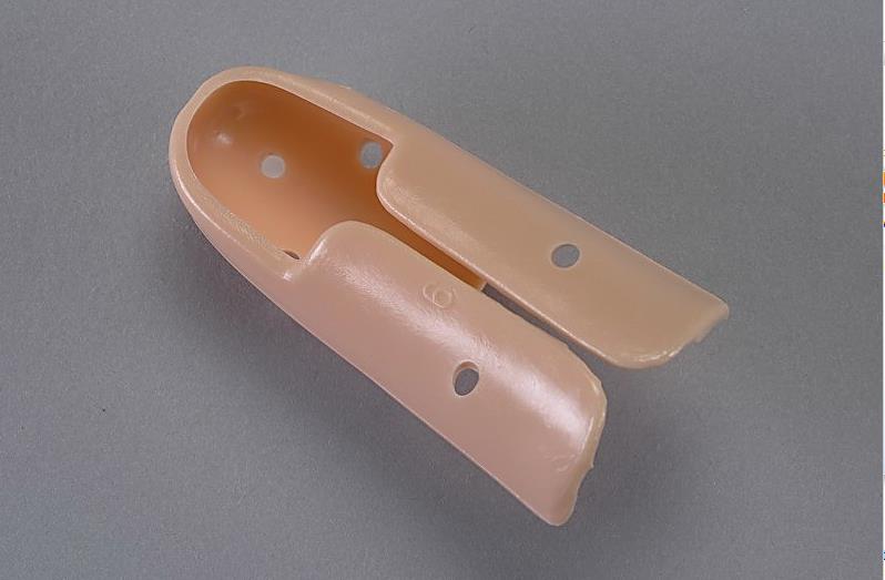 Stack-Schiene Gr.1 hautfarben Fingerschiene Endgelenk, gespalten