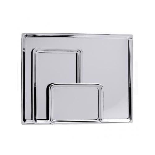 CONTACTO BANDER Instrumententablett Edelstahl 18/10 mit glattem Rand, 21,5x16x1,8cm