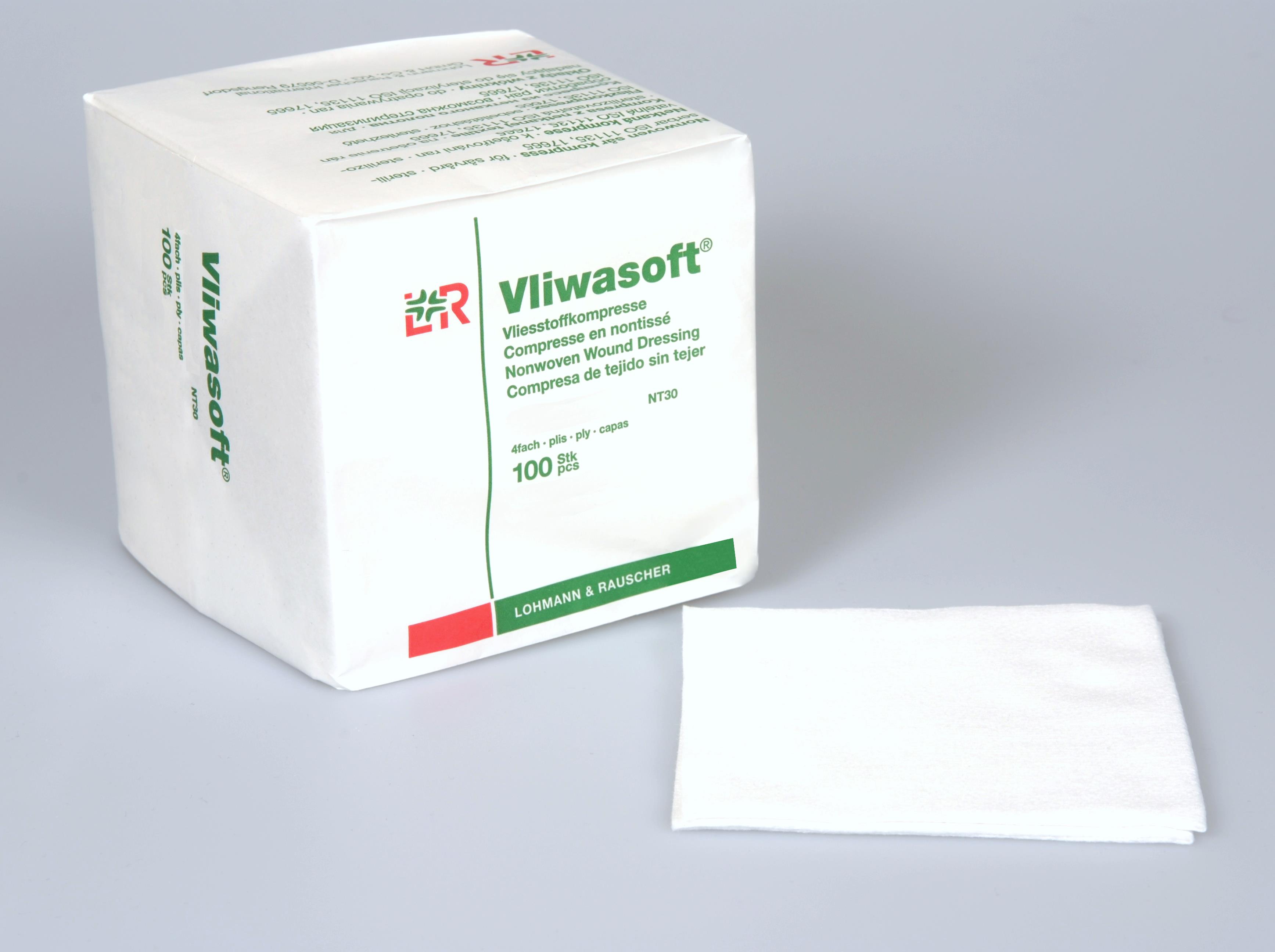 Lohmann & Rauscher International GmbH & Co. KG Vliwasoft Vliesstoffkompresse 7,5x7,5cm, 4-fach, 100 Stück - Bild 3
