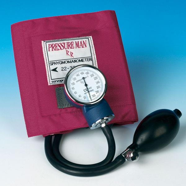 Pressure Man II Import Blutdruckmessg. Economy Metallgehäuse 50mm, Mansch.blau
