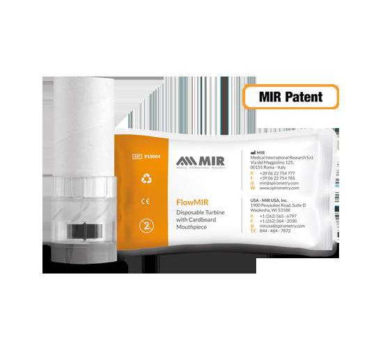 FlowMir Einweg-Turbine m.Pappmundstück AP 60 für den Spirometrie-Test