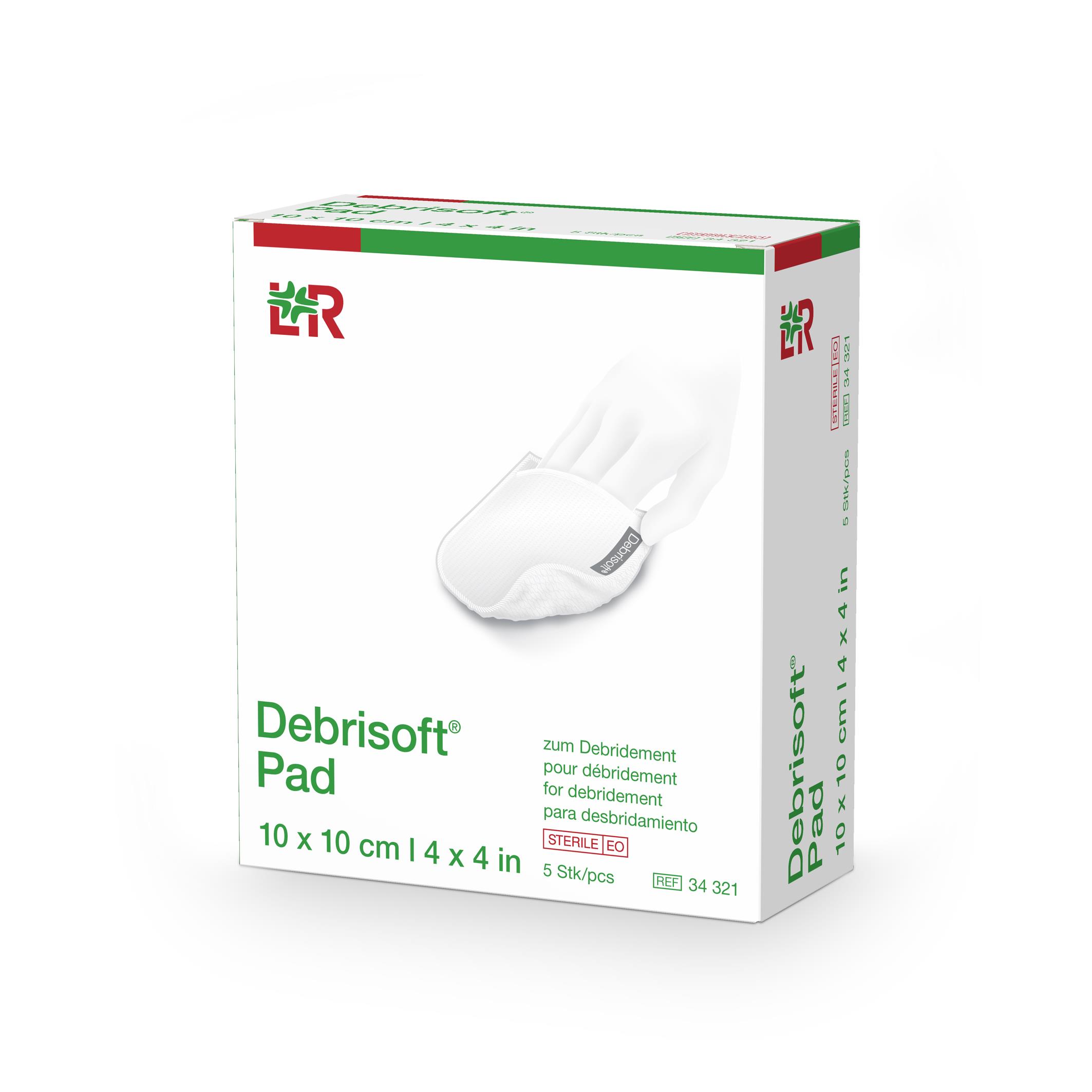 Lohmann & Rauscher International GmbH & Co. KG Debrisoft Pad Wundbettvorbereitung steril, 10x10cm, 5 Stück - Bild 2