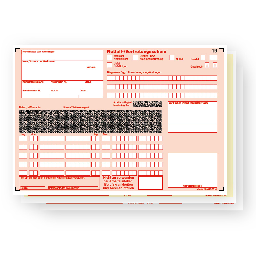 Muster 19 - Notfall-/Vertretungsschein