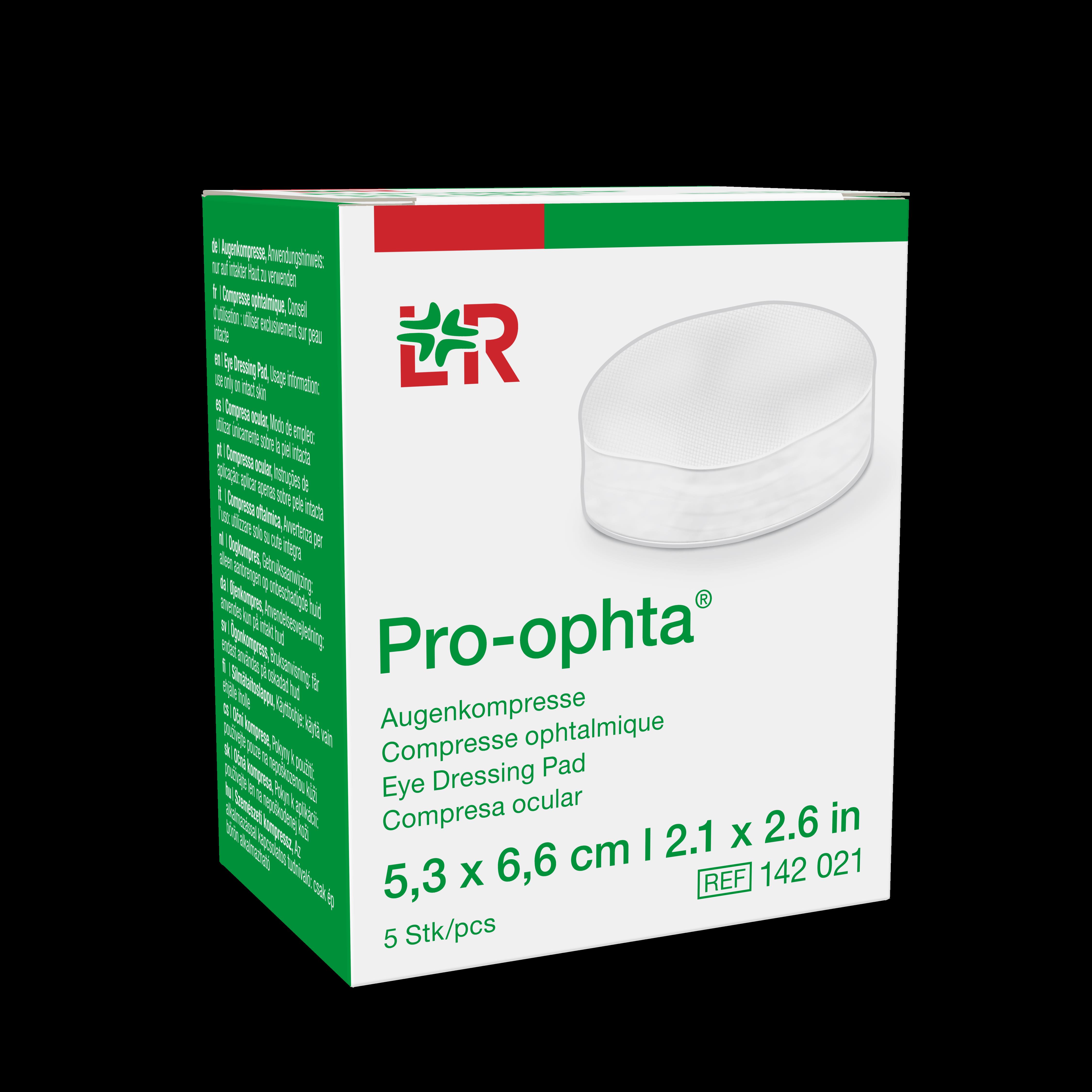 Pro-ophta Augenkompresse 5,3x6,6cm, 5 Stück