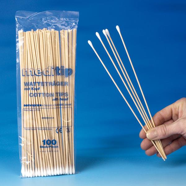 Meditip Clean Wattestäbchen 230mm AP 100 kleiner Wattekopf 4mm Durchm.