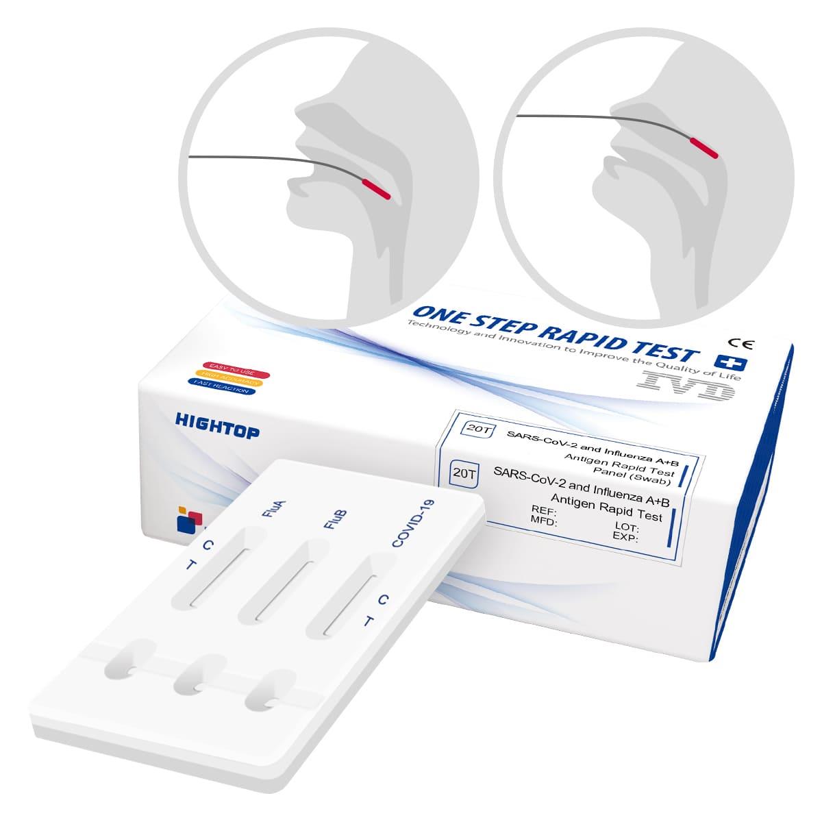 QINGDAO HIGHTOP BIOTECH CO. LTD Hightop profi 4in1 SARS-CoV-2/ FLUA A/B PK 20 + RSV Rapid Antigen Test