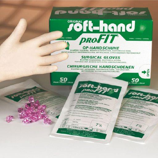 Soft-Hand Pro-Fit Latex OP-Handsch. AP 50 Paar Gr.8,5 puderfrei
